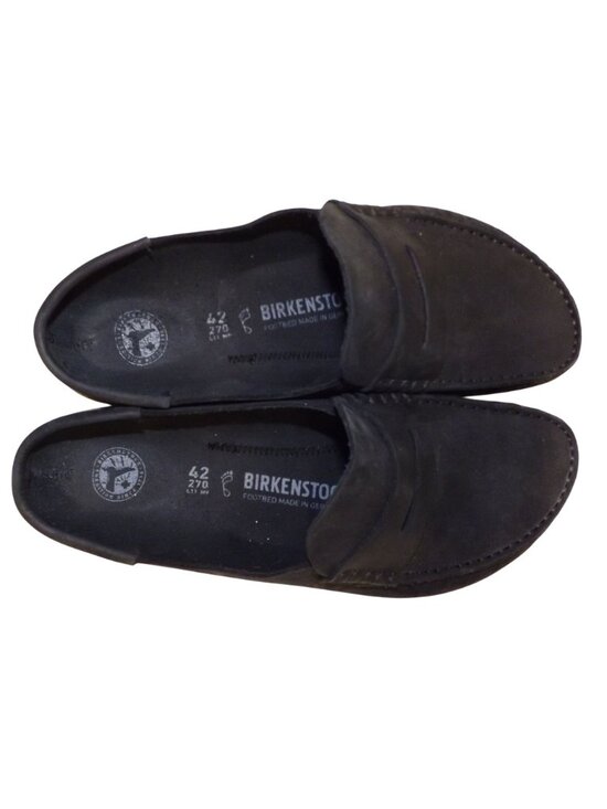 Birkenstock Mens Black Naples Suede Penny Loafers W Cork Sole Size 42 EU 9 US main image 9